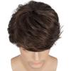 Wiwige Short Brown Wig for Mens Layered Natural Fluffy Synthetic Hair Wig Heat Resistant Halloween Cosplay with Wig Cap view 4