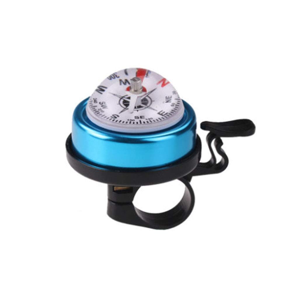 2 Pcs Durable Loud Aluminum Alloy Bicycle Bells Mountain Bike Compass Bells Bicycle Accessories -Blue