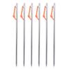 iBasingo Titanium Tent Stakes 6-Pack, 40cm Extra Long Ground Pegs Ultimate Hold for Beach Snow & High Winds, TC4 93g/pc with Reflective Ropes Ti4012P view 1