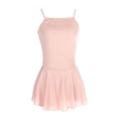 LIUHUO Girls Spandex Sleeveless Splice Ice Figure Skating Dress Competition Performance Pink