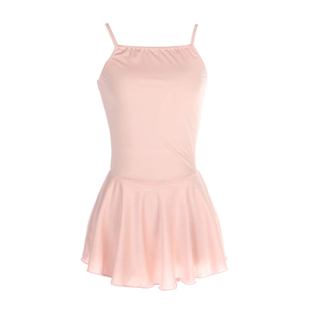 LIUHUO Girls Spandex Sleeveless Splice Ice Figure Skating Dress Competition Performance Pink