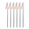 iBasingo 35cm Long Titanium Stakes 6-Pack, for Soft Soil Sand & Family Camping Tent, TC4 Alloy Durable Pegs with Reflective Ropes, 81g/pc Ti4012P view 1