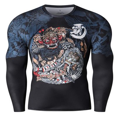 Red Plume Cool Dry Compression Long Sleeve Baselayer Athletic Sports T-Shirts/Compression Crew Neck Long Sleeve T-Shirts (Pattern 6, L)