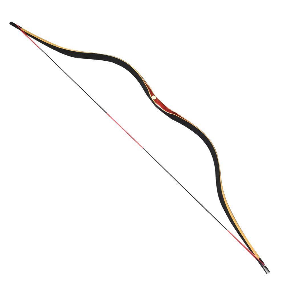 55 Inch Traditional Wood Longbow Handmade One Piece Bow Horse Bow Recurve Bow for Left Right Hand Outdoor Hunting 20-50LBS for Adult (20)