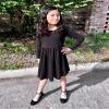 Stelle Girls Cotton Long Sleeve Dress Twirl Skater Dress, Black, 7 Years view 2