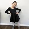 Stelle Girls Cotton Long Sleeve Dress Twirl Skater Dress, Black, 7 Years view 3