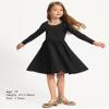 Stelle Girls Cotton Long Sleeve Dress Twirl Skater Dress, Black, 7 Years view 4