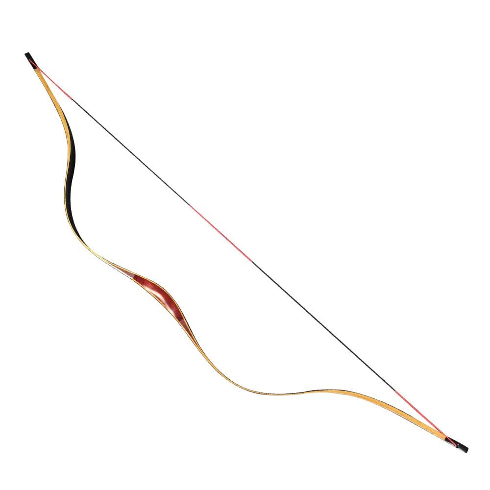 55 Inch Traditional Wood Longbow Handmade One Piece Bow Horse Bow Recurve Bow for Left Right Hand Outdoor Hunting 20-50LBS for Adult (30)