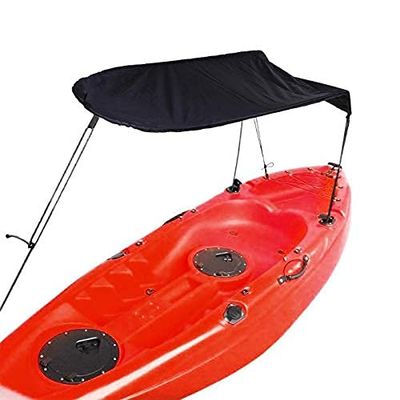 MOOCY Kayak Canopy,Waterproof Sun Shade Canopy for Single Person,Kayak Sunshade Awning Top Cover, Universal Canoe Shade with Storage Bag for Outdoor Fishing(Black)