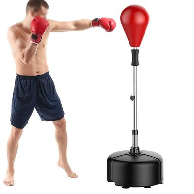 ZFF Punching Bag Stand, Adult Adjustable Height Freestanding Reflex Speed Boxing Ball for MMA Training Relieve Stress Fitness Lose Weight (Color : Red)