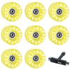 CLAS FOX 78A Indoor or Outdoor 65x35mm Quad Roller Skate Wheels with ABEC-9 Bearings 8 Pcs (Yellow) view 3