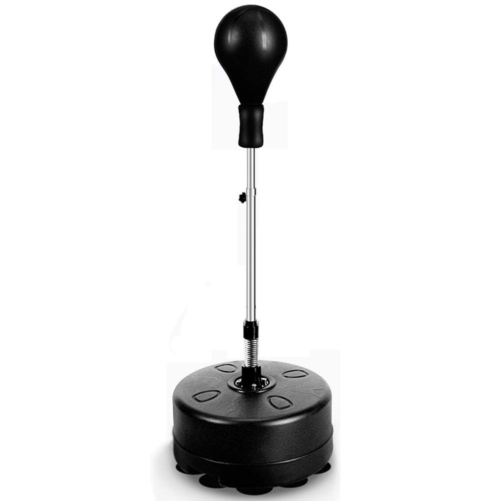 ZFF Punching Bag Free Standing Adult, Adjustable Height Boxing Bag Speed Ball for Reflex Speed Exercise Training Fitness with Suction Cup (Color : Black)