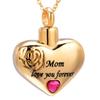 Atades Y Urnas,Artculos Conmemorativos Cremacin Corazn De Acero Inoxidable Mam Te Amo para Siempre Collar De Ceniza Funerario Recuerdo para La Madre Urna Colgante Joyas @ Oro view 1