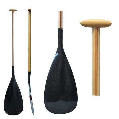 CISIMOVE Hybrid Wooden Shaft and Carbon Fiber Outrigger Canoe Paddle Straight Shaft OC Paddle (53)