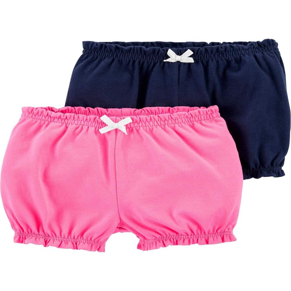 Carter's Baby Girls' 2-Pack Bubble Shorts (3 Months, Navy/Pink)