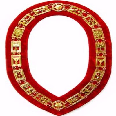 Cryptic Mason - Royal & Select Chain Collar - Gold/Silver On Red + Free Case (Gold)