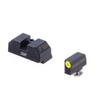 Night Fision Costa Ludus Night Sight Set Compatible with Glock 17/19/22-28/31-35/37-41/45/48 - Yellow Front Ring, Rear Sight with Horizontal Tritium Bar view 3