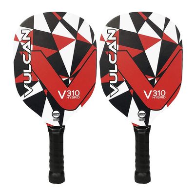 Vulcan | V310 Pickleball Paddle | Hybrid Performance | Wood Composite Core | USAP Approved | Rogue Red Geo - 2 Pack