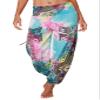 INGEAR Smocked Boho Harem Pants for Women - Hippie Bohemian Casual Gypsy Print, Ideal Yoga Pant - Baggy Harem Pants view 1