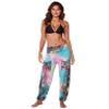 INGEAR Smocked Boho Harem Pants for Women - Hippie Bohemian Casual Gypsy Print, Ideal Yoga Pant - Baggy Harem Pants view 2