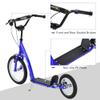 Aosom Youth Scooter Kick Scooter for Kids 5+ with Adjustable Handlebar 16" Front and 12" Rear Dual Brakes Inflatable Wheels, Blue view 3