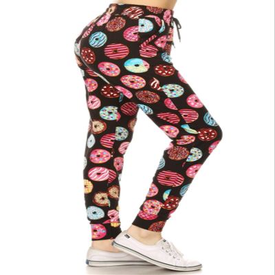 JGAX-R993-1X Donut Party Print Jogger Pants w/Pockets, 1X