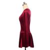Ice Figure Skating Dress Girls Classic Velvet Open Back Skirt Training Dance Dress Competition Wine Red view 4