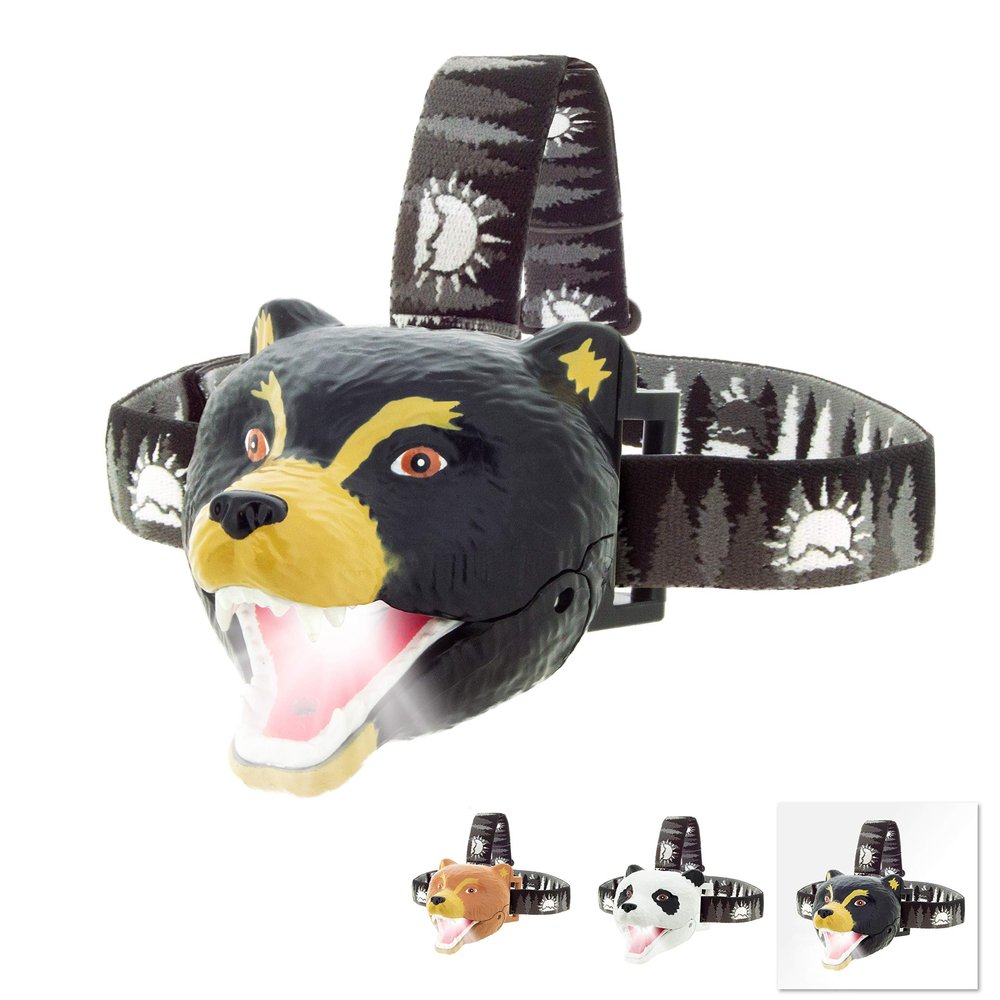 Big Discoveries Bear LED Headlamp - Bear Headlamps for Kids | Multiple Styles Available | Animal Toy Head Lamp Flashlight for Boys, Girls, or Adults | Head Light for Camping, Hiking, Party, or Reading