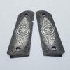 New 1911 Custom Grips Full Size Grips Ambi Texas Star Black Silver Metal view 1
