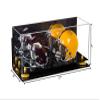 Better Display Cases Acrylic Double Mini - Miniature (not Full Size) Football Helmet or Mini Goalie Mask Display Case with Mirror Case, Yellow Risers, Wall Mount and Black Base (A019/V46) view 2
