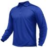 TACVASEN Men's Long Sleeve Polo Shirts Quick Dry Tactical Golf Collared Lightweight Work Breathable Moisture Wicking Outdoor Blue 2XL view 1