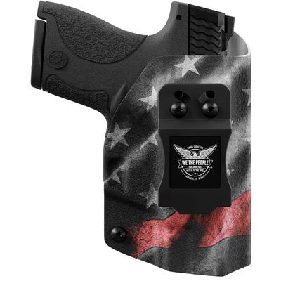 We The People Holsters - Thin Red Line - Left Hand - IWB Holster Compatible with Glock 26/MOS / 27/MOS / 28/MOS / 33/MOS RDS