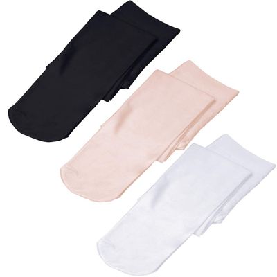 90 Denier White Girls Pantyhose Opaque Footed Dance Leggings 3 Pairs