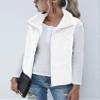 Women's Casual Sherpa Fleece Fuzzy Vest Jacket Sleeveless Zip Up Lined Stand Collar Lightweight Warm Waistcoat with Pockets White L view 3