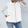 Women's Casual Sherpa Fleece Fuzzy Vest Jacket Sleeveless Zip Up Lined Stand Collar Lightweight Warm Waistcoat with Pockets White L view 4