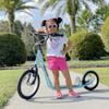 Aosom Youth Scooter, Teens Kick Scooter, Adjustable Handlebar Ride On Toy for 5+ with 16" Front and 12" Rear Dual Brakes Inflatable Wheels, Blue view 2