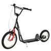 Aosom Youth Scooter, Teens Kick Scooter, Adjustable Handlebar Ride On Toy for 5+ w/Front and Rear Dual Brakes Inflatable Wheels, Black view 1