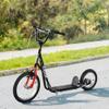 Aosom Youth Scooter, Teens Kick Scooter, Adjustable Handlebar Ride On Toy for 5+ w/Front and Rear Dual Brakes Inflatable Wheels, Black view 2