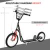 Aosom Youth Scooter, Teens Kick Scooter, Adjustable Handlebar Ride On Toy for 5+ w/Front and Rear Dual Brakes Inflatable Wheels, Black view 4