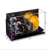 Better Display Cases Acrylic Double Mini - Miniature (not Full Size) Football Helmet or Mini Goalie Mask Display Case with Mirror Case, Purple Risers and Black Base (A019/V46) view 2