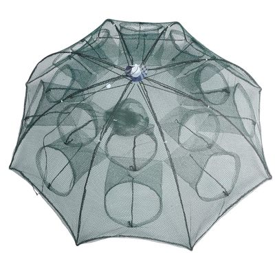 Automatic Umbrella Portable Folded Fishing Net Umbrella Shaped Shrimp Net Crab Baits Cast Mesh Automatic Fishing Accessories for Fisherman 16 Holes Green