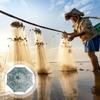 Automatic Umbrella Portable Folded Fishing Net Umbrella Shaped Shrimp Net Crab Baits Cast Mesh Automatic Fishing Accessories for Fisherman 16 Holes Green view 3