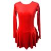 Ice Figure Skating Dress Girls Classic Velvet Open Back Skirt Training Dance Dress Competition Red view 1