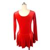 Ice Figure Skating Dress Girls Classic Velvet Open Back Skirt Training Dance Dress Competition Red view 4