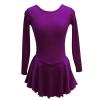 Ice Figure Skating Dress Girls Classic Velvet Open Back Skirt Training Dance Dress Competition Purple view 1