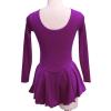 Ice Figure Skating Dress Girls Classic Velvet Open Back Skirt Training Dance Dress Competition Purple view 4