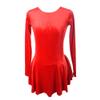 Ice Figure Skating Dress Girls Classic Velvet Open Back Skirt Training Dance Dress Competition Red view 3