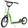 Aosom Youth Scooter Kick Scooter for Kids 5+ with Adjustable Handlebar 16" Front and 12" Rear Dual Brakes Inflatable Wheels, Green view 1