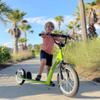 Aosom Youth Scooter Kick Scooter for Kids 5+ with Adjustable Handlebar 16" Front and 12" Rear Dual Brakes Inflatable Wheels, Green view 2