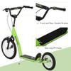 Aosom Youth Scooter Kick Scooter for Kids 5+ with Adjustable Handlebar 16" Front and 12" Rear Dual Brakes Inflatable Wheels, Green view 3